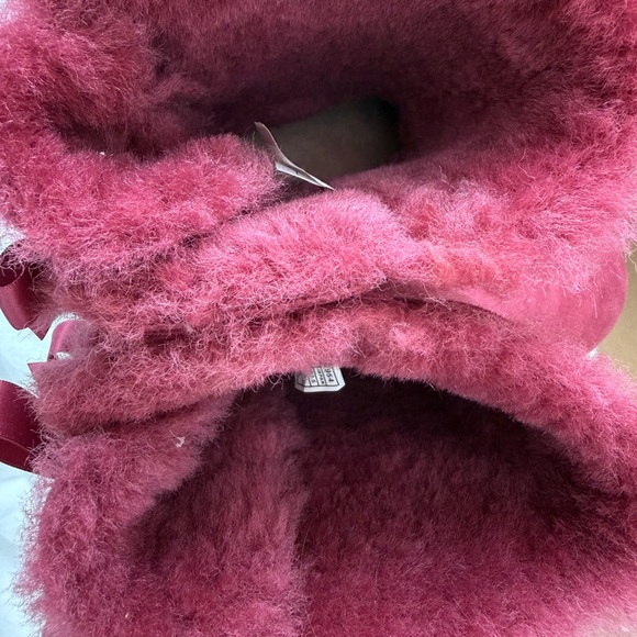 UGG Women's Maroon Boots with Satin Bows - Picture 2 of 3
